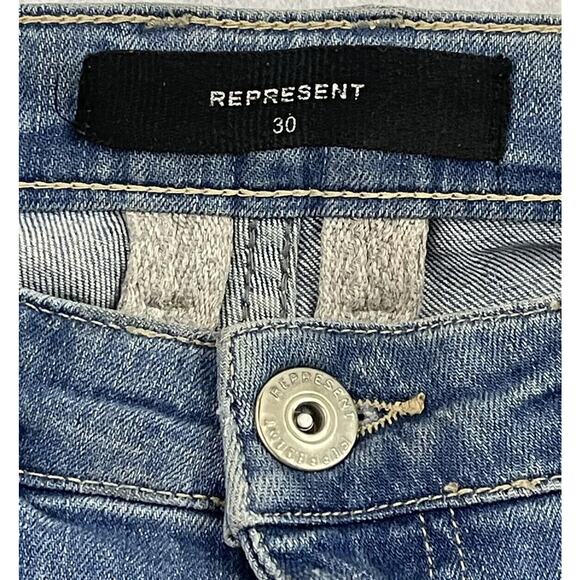 Represent Jeans Womens Size 10 Blue Destroyed Medium Wash Denim 30x32 - Picture 2 of 10